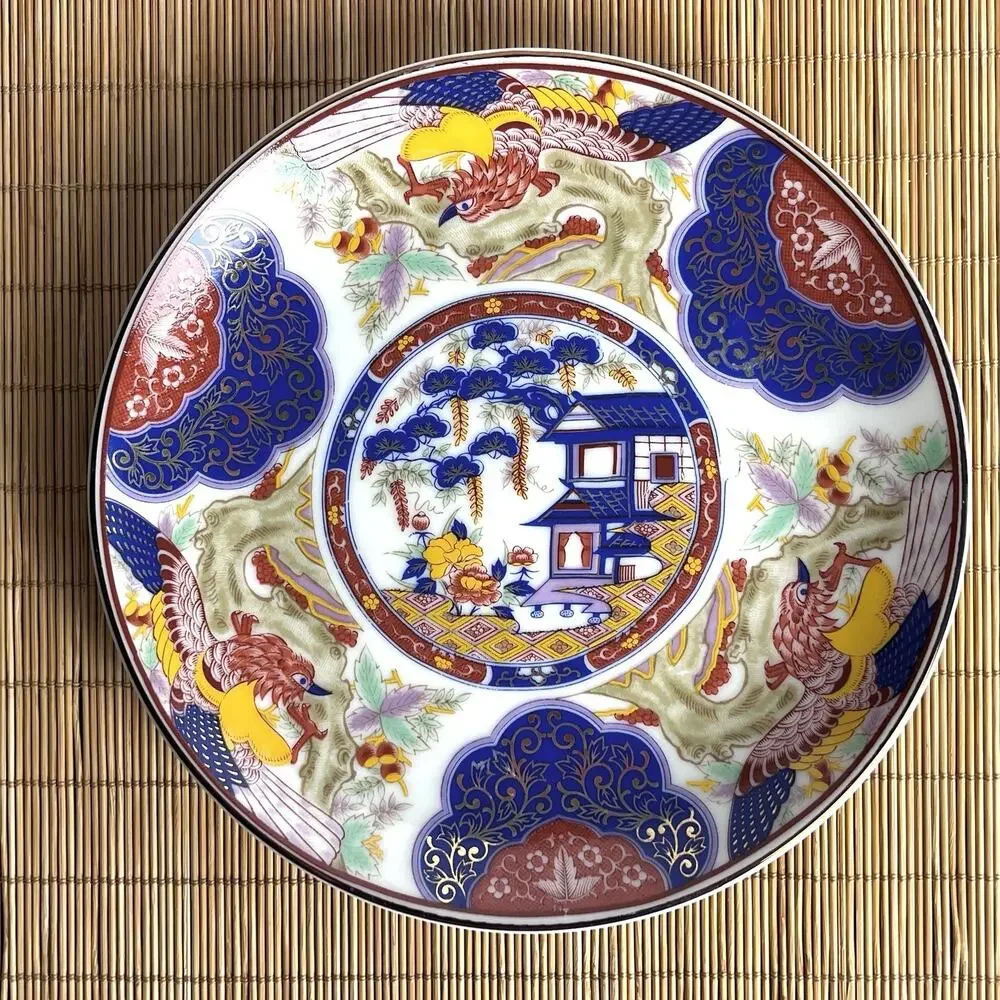 Imari Ware Japan Porcelain Plate Intricate Bird Floral Red Gold Blue Green 6.25